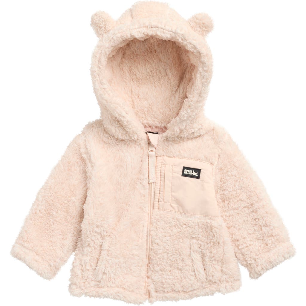 Eddie Bauer Plush Faux Fur Hooded Jacket In Pink