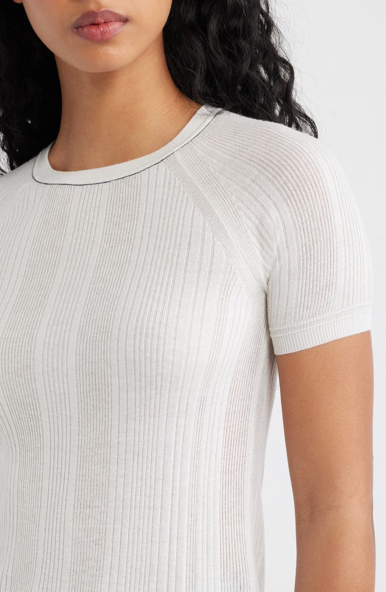 rag & bone Teresa Rib T-Shirt, Alternate, color, Ivory