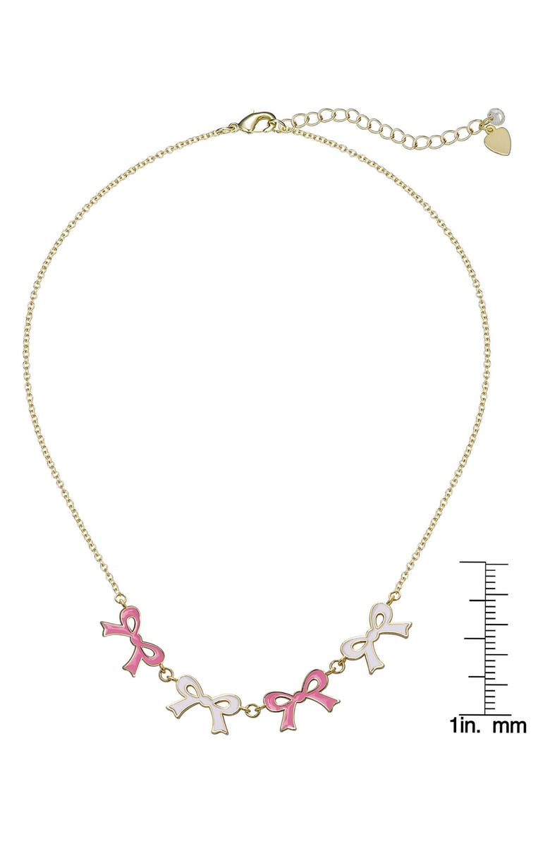 Lily Nily Kids' Flat Bow Link Necklace, Alternate, color, Pink/ White