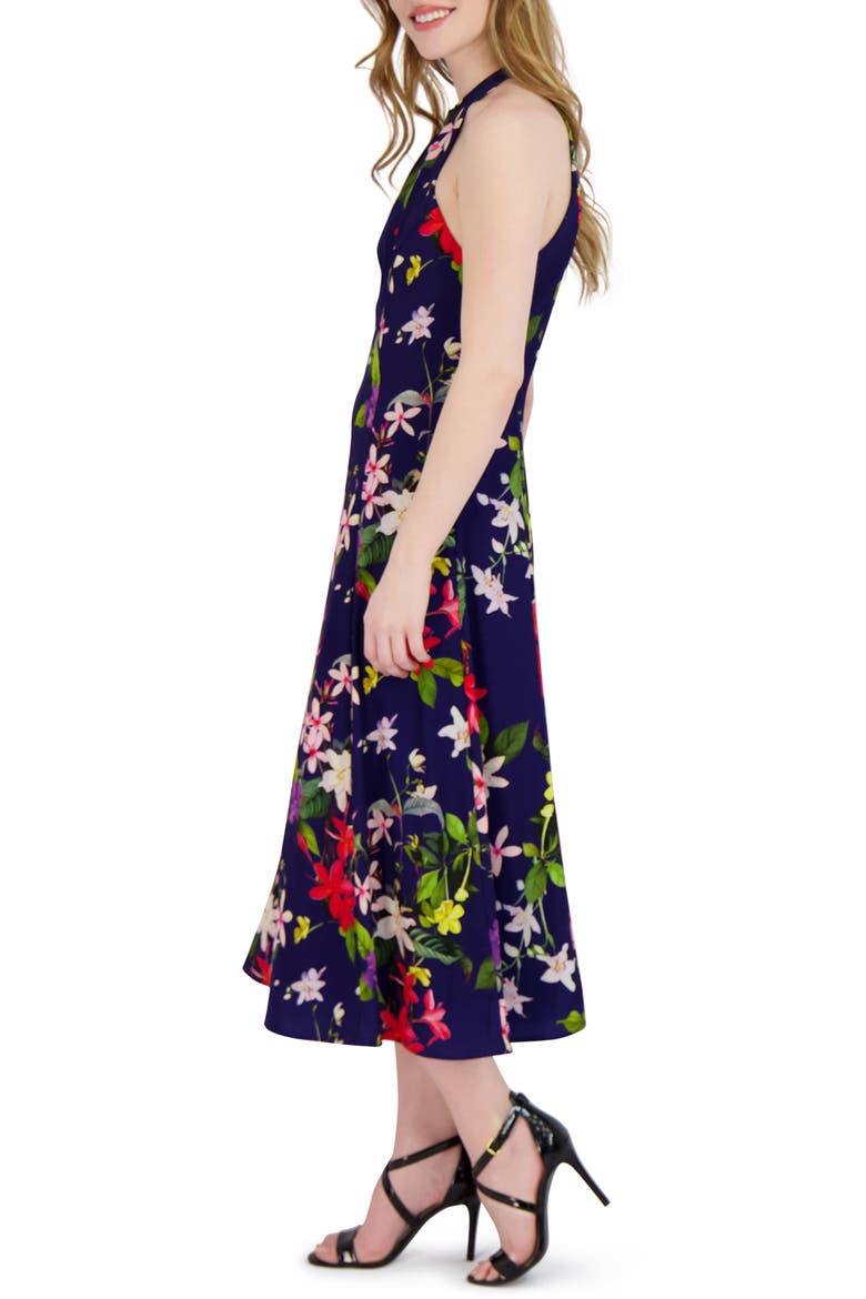 Floral Sleeveless Midi Dress, Alternate, color, NAVY MULTI