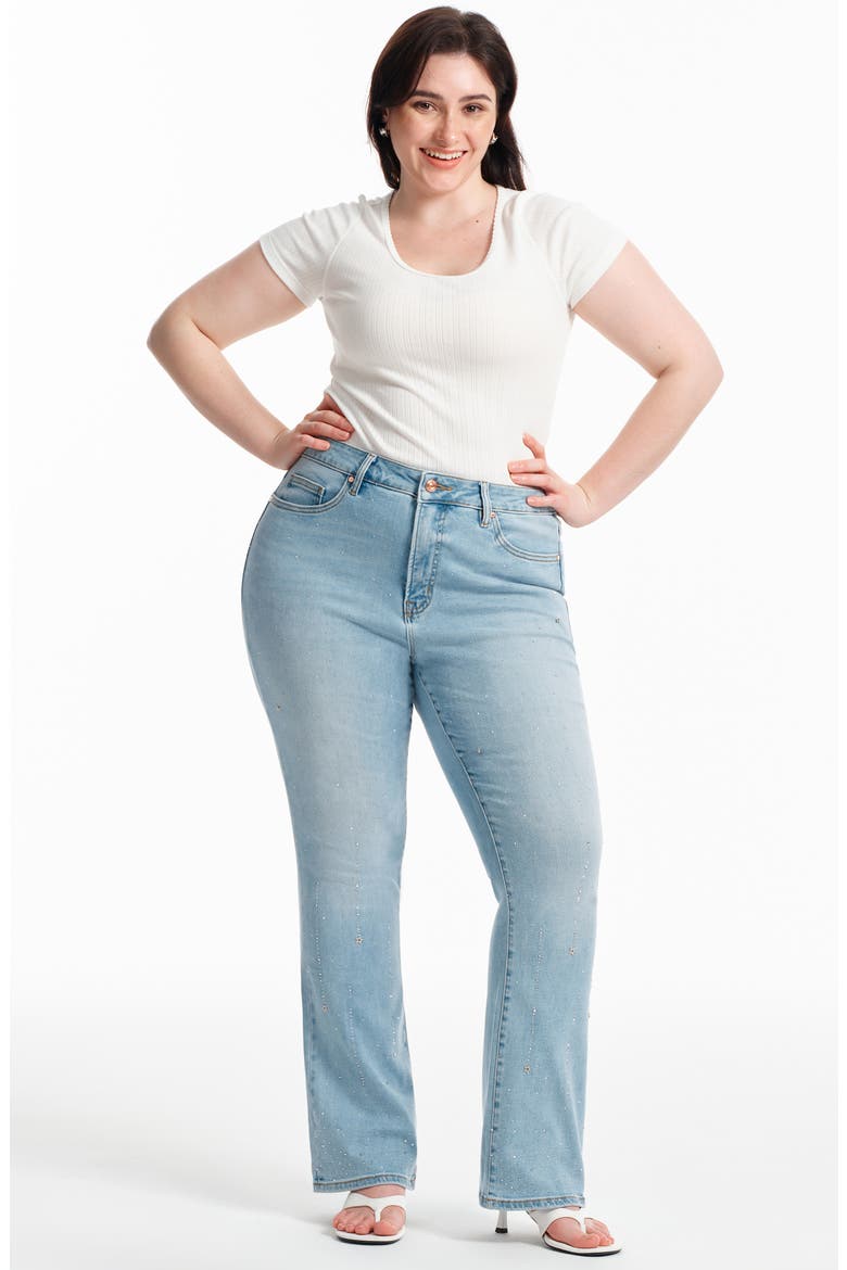 High Waist Bootcut Jeans, Alternate, color, LIGHT BLUE