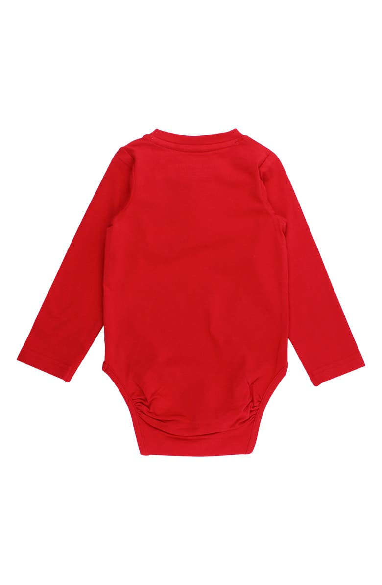 RuggedButts Cotton Henley Bodysuit, Alternate, color, Red
