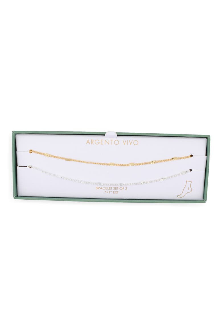 2-Pack Layering Bracelets, Main, color, GOLD/ SIL