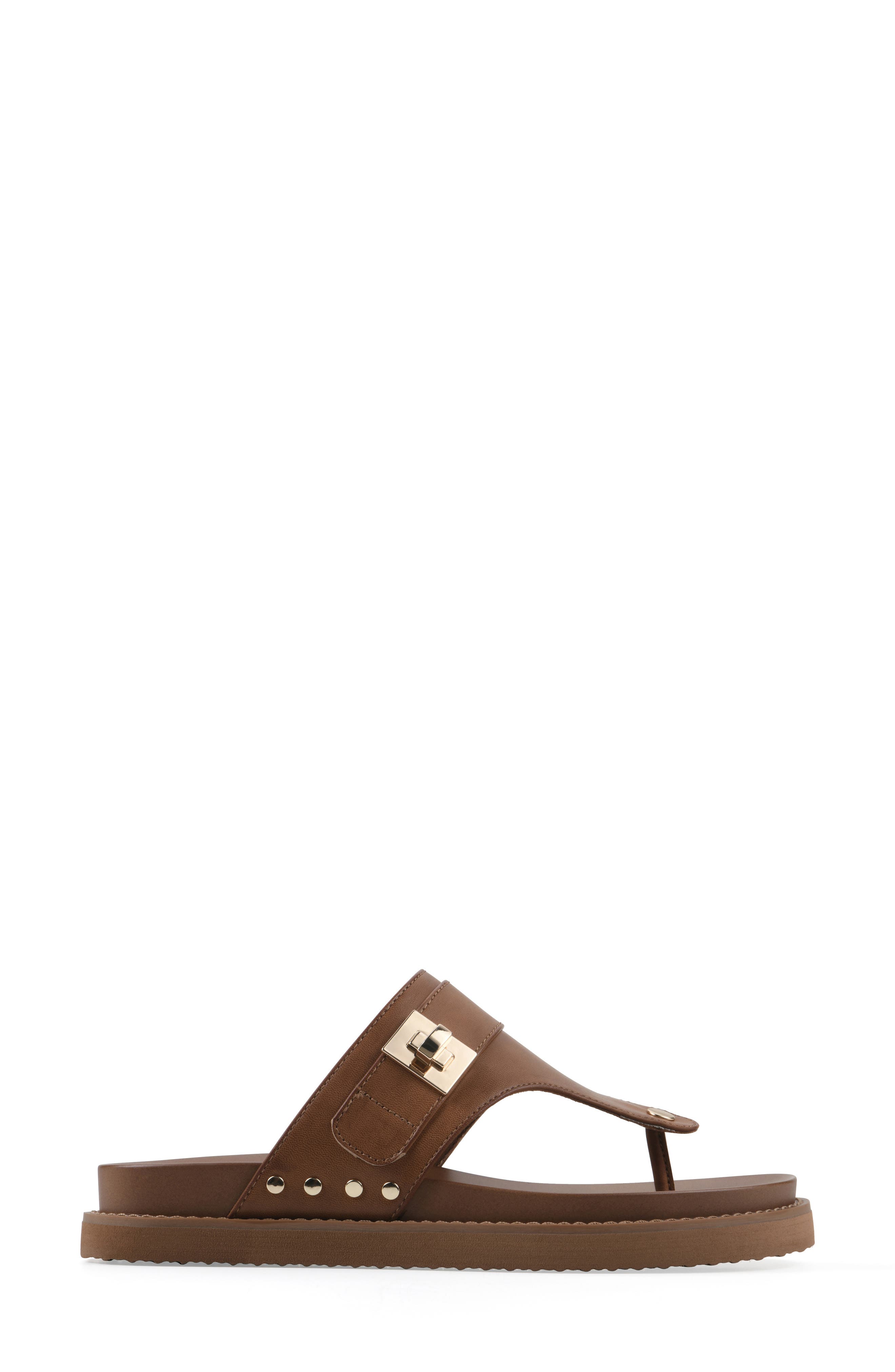 Malabar Thong Sandal, Alternate, color, DARK TAN/ SMOOTH
