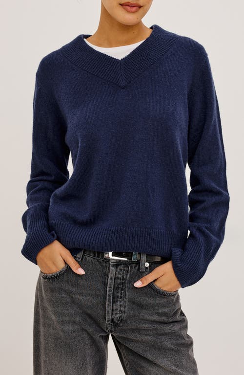 Rails Lidya V Neck Sweater In Navy