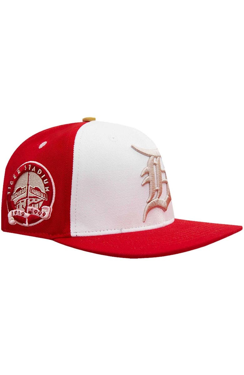 PRO STANDARD Men's Pro Standard White/Red Detroit Tigers Strawberry Ice Cream Drip Snapback Hat, Main, color,