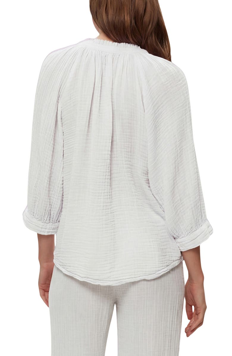 Michael Stars Kali Ruffle Neck Top, Alternate, color, White
