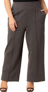 Kiyonna High Waist Wide Leg Ponte Pants