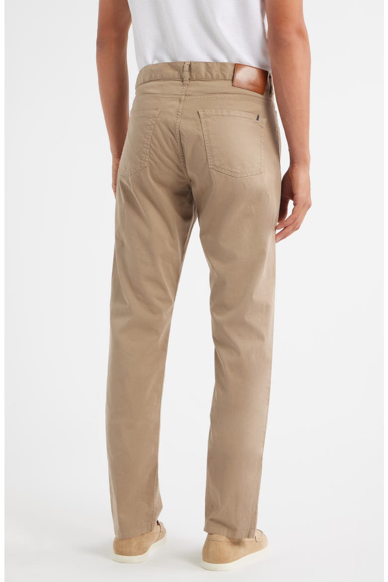 Regular Fit 5-Pocket Cotton Stretch Twill Pants, Alternate, color, NEUTRAL BROWN