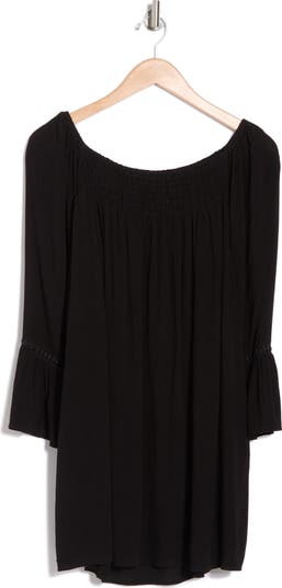 Smocked Bell Sleeve Blouse