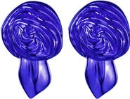 Sterling King Rosette Stud Earrings