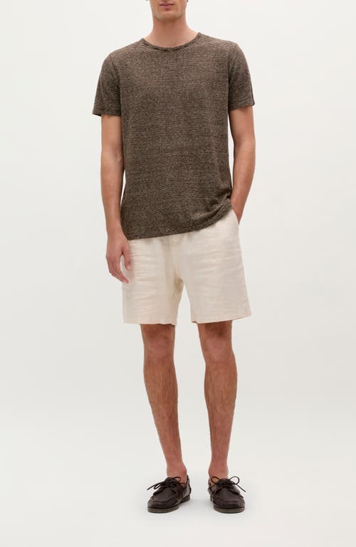 Scalpers Country Linen Striped Tee In Brown