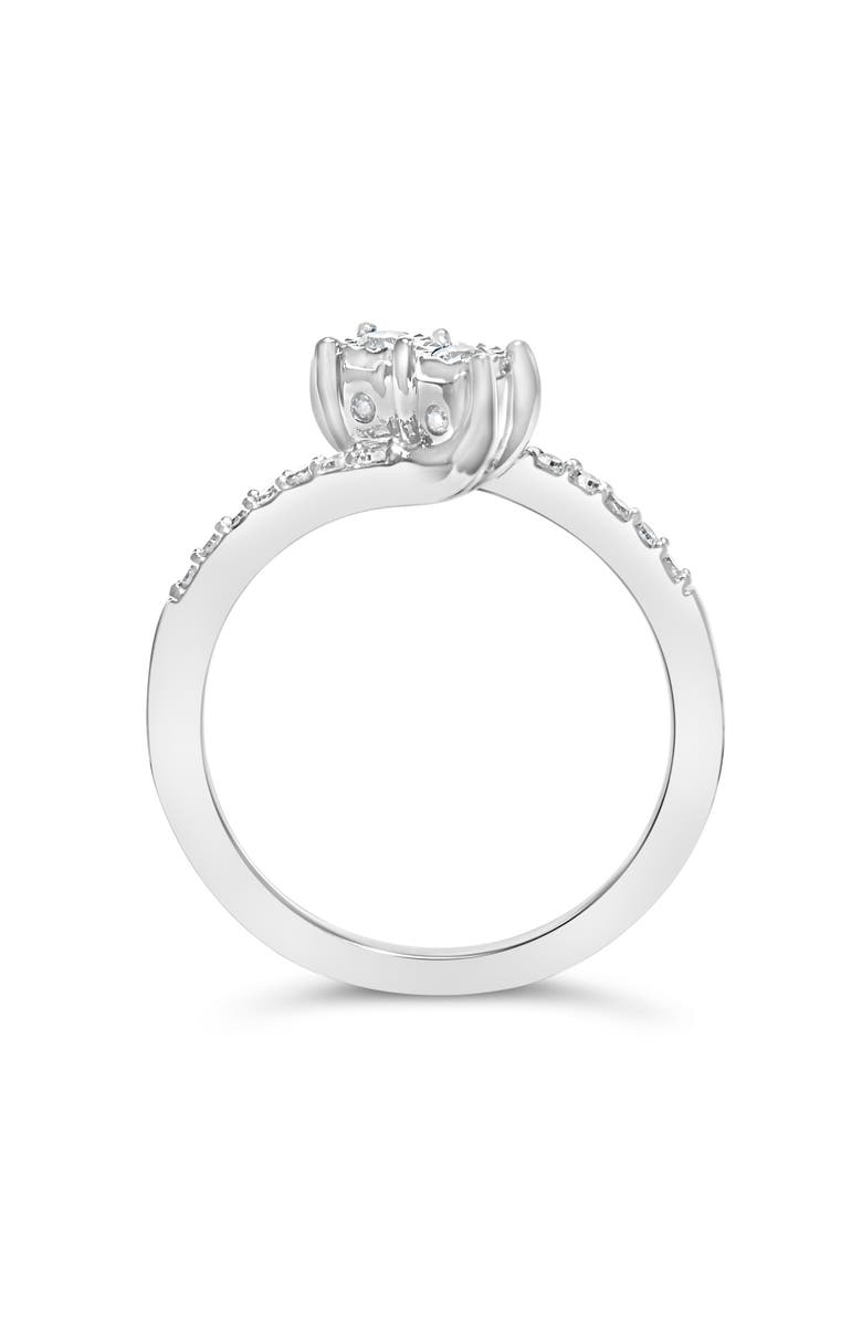 Haus of Brilliance 10K White Gold 1/4 Ctw Two-Stone Diamond Bypass Engagement Ring, Alternate, color, White Gold