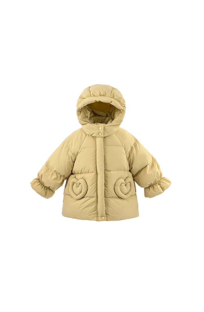 Mimi Tutu Glow Heart-Pocket Puffer Jacket, Main, color, Yellow