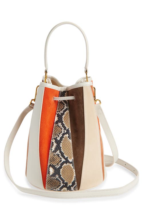 Altuzarra Small Drum Mixed Leather Bucket Bag In Multi