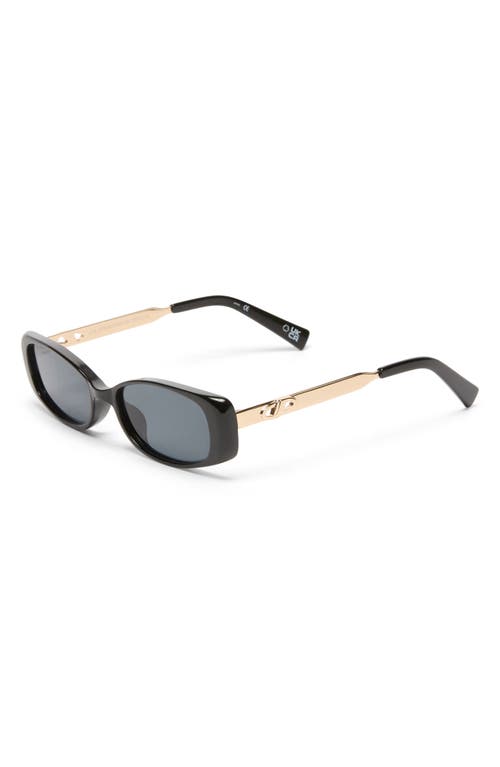 Le Specs Lil' Starlight 54mm Rectangular Sunglasses In Black/smoke Mono