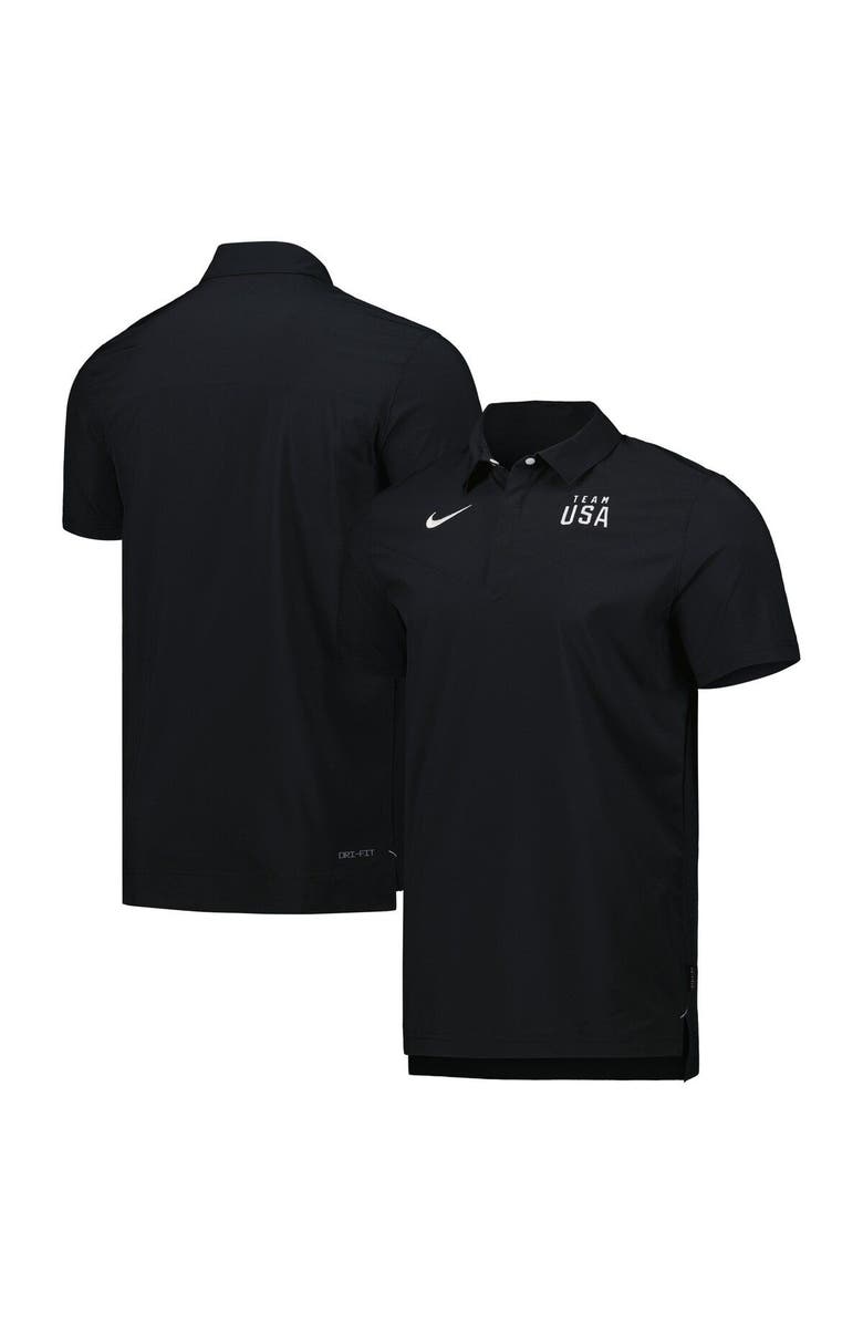 Nike Men's Nike Black/White Team USA Coaches Performance Polo, Main, color, Black