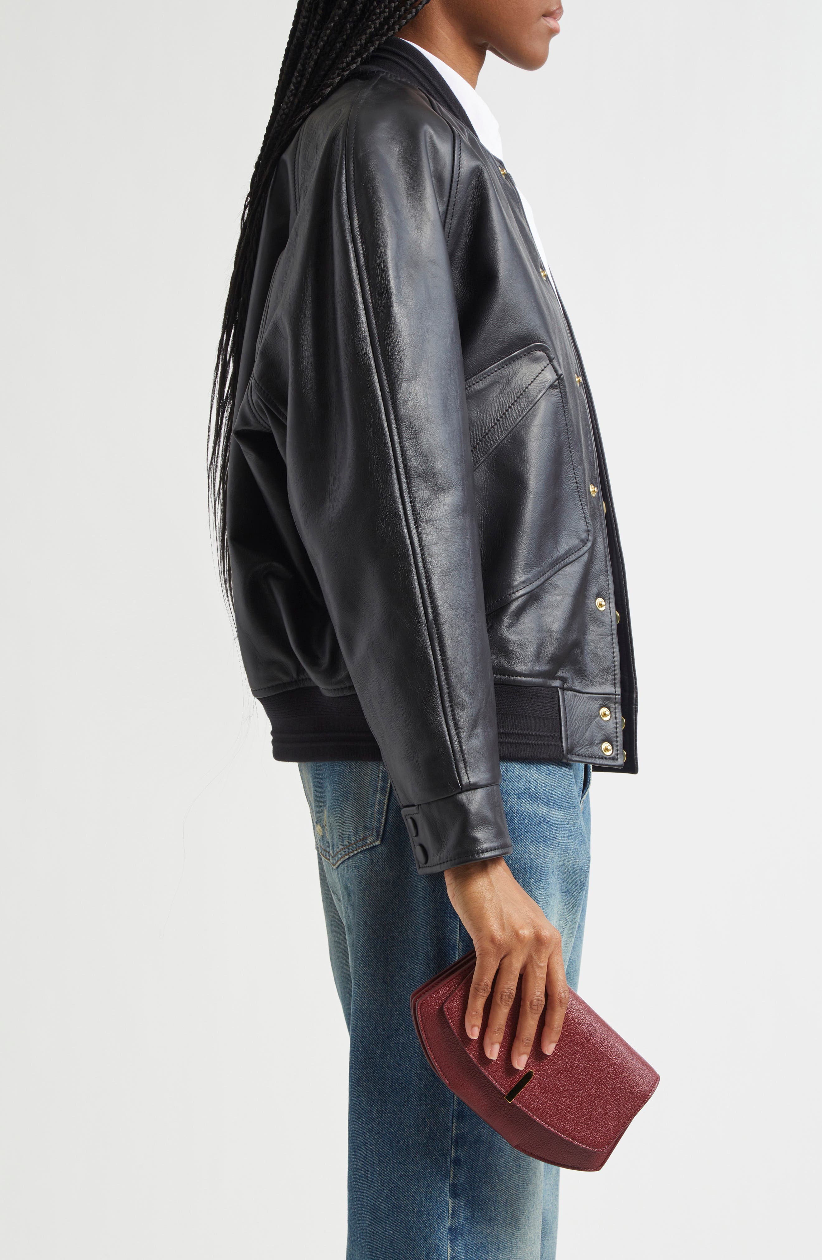 SAVETTE The Florence Leather Clutch, Alternate, color, 