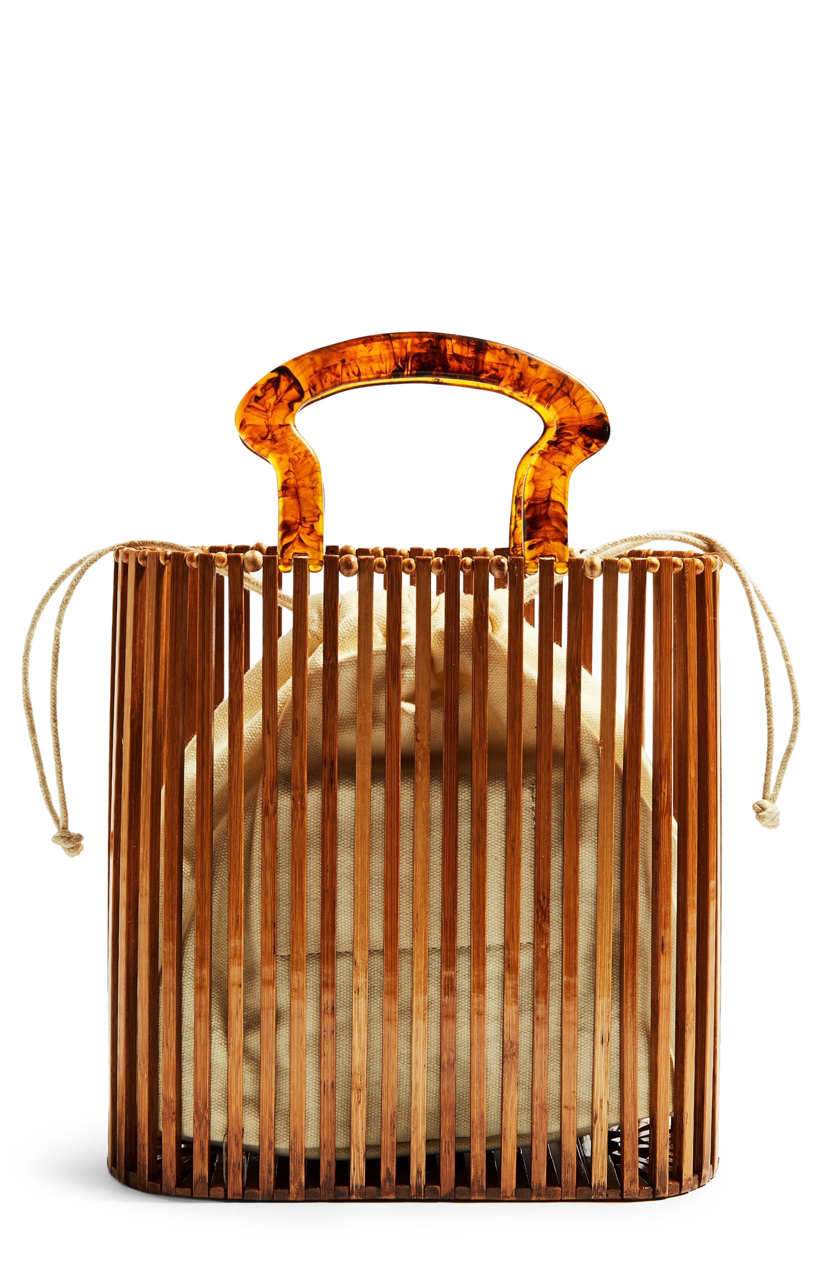 Topshop Flint Wooden Tote Bag, Main, color, 