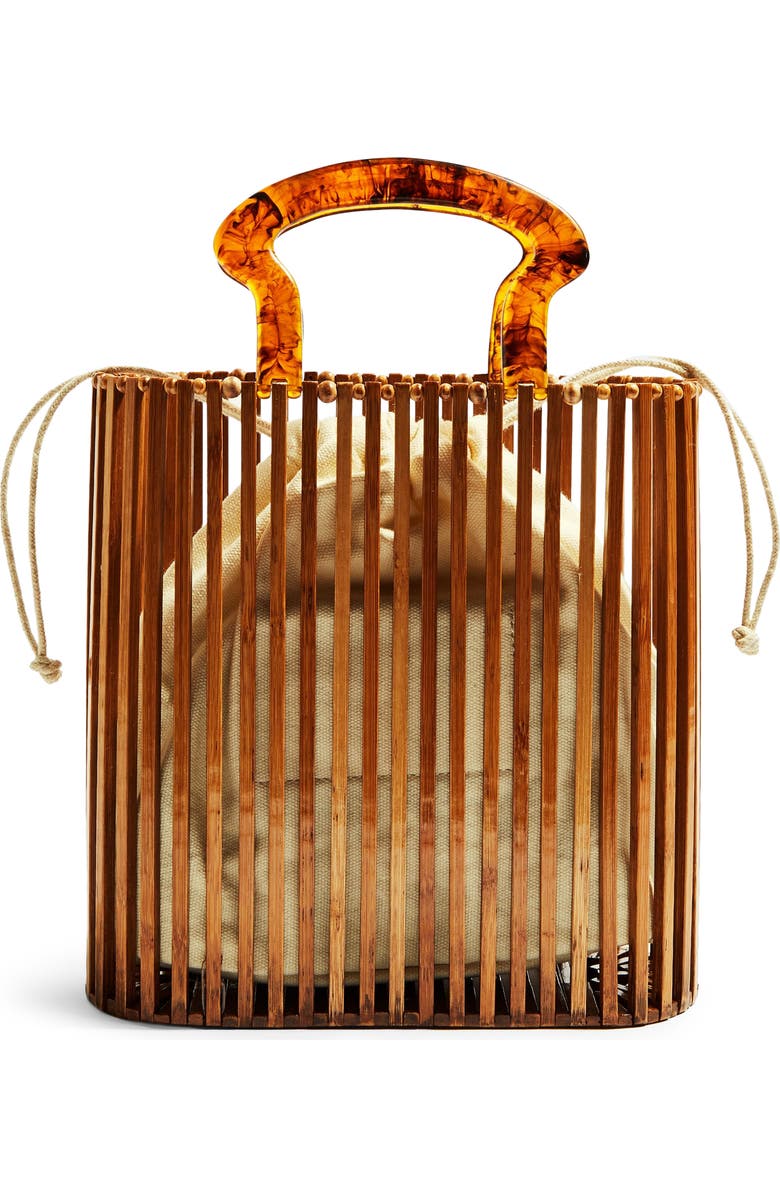 Topshop Flint Wooden Tote Bag, Main, color,