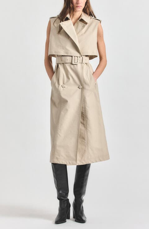 Reign Stretch Trench Midi Dress