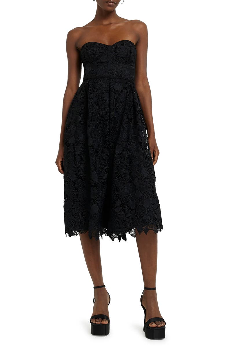 River Island Strapless Floral Lace Dress, Main, color, 