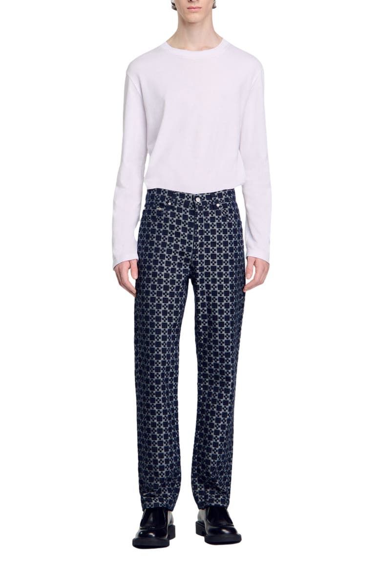 SANDRO Square Cross straight-leg jeans, Alternate, color, 