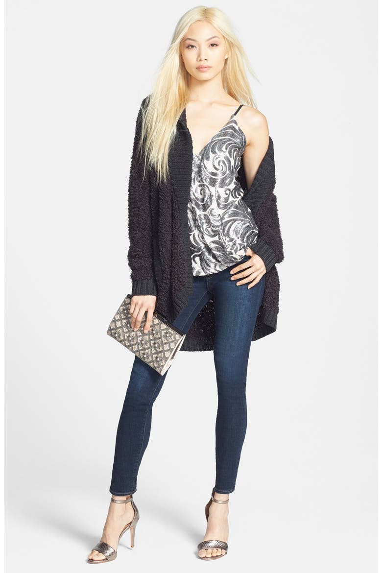 'Poodle' Shawl Collar Cardigan, Alternate, color, HEATHER DARK CHARCOAL