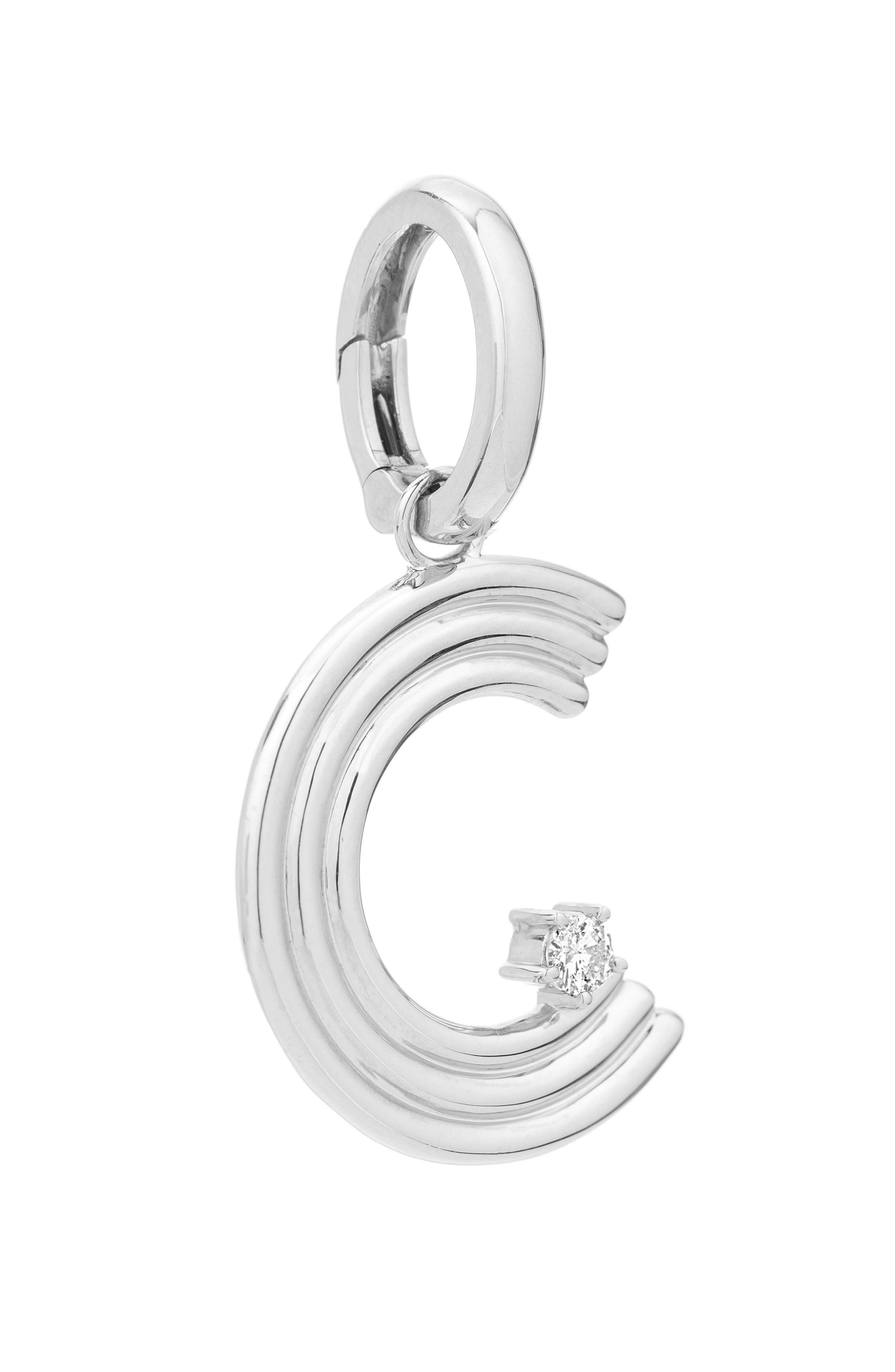 Adina Reyter Groovy Letter Charm Pendant in Silver - C 