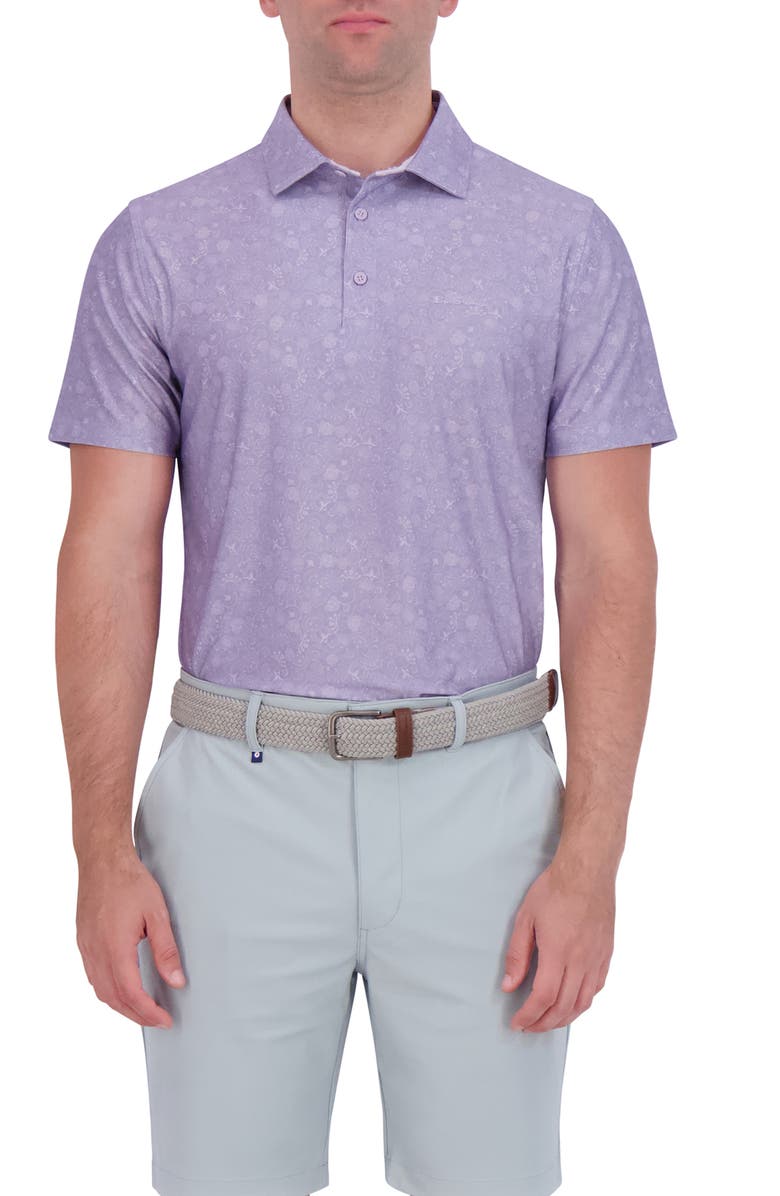Ben Sherman Floral Tech Jersey Polo, Main, color, Lavender