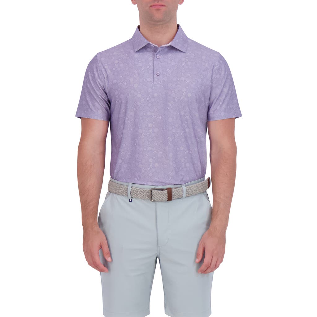 Ben Sherman Floral Tech Jersey Polo In Lavender