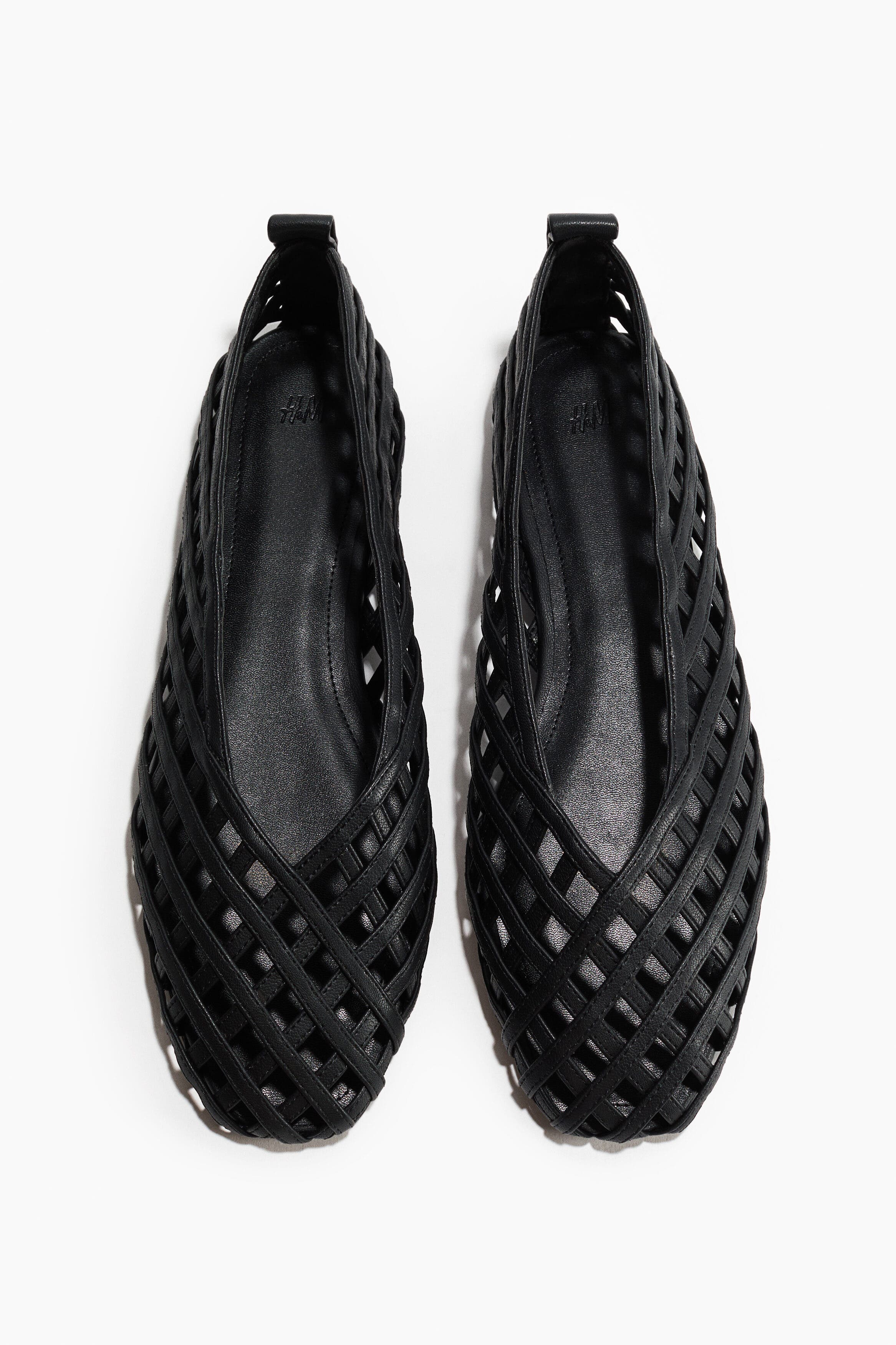 H&M Braided-look Ballet Flats, Main, color, Black