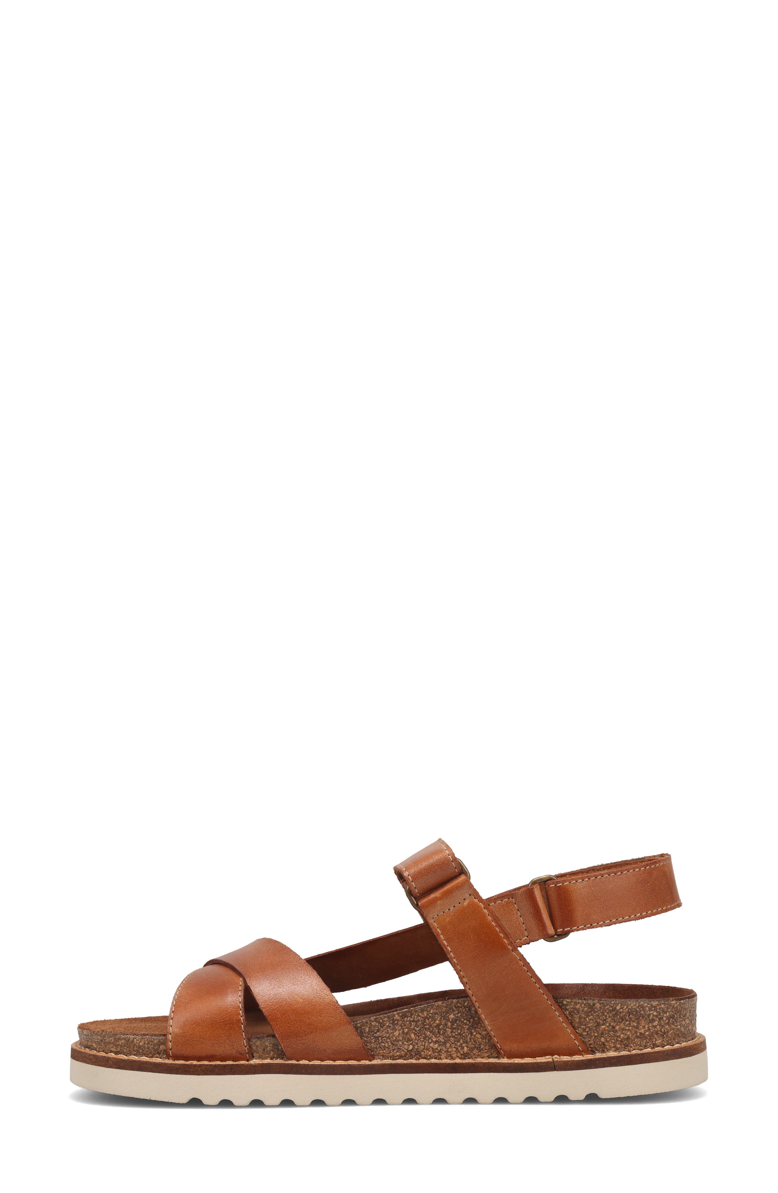 Sideways Sandal, Alternate, color, CARAMEL