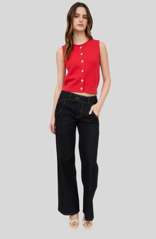 BLU PEPPER BLU PEPPER SOLID BUTTON FRONT SWEATER VEST