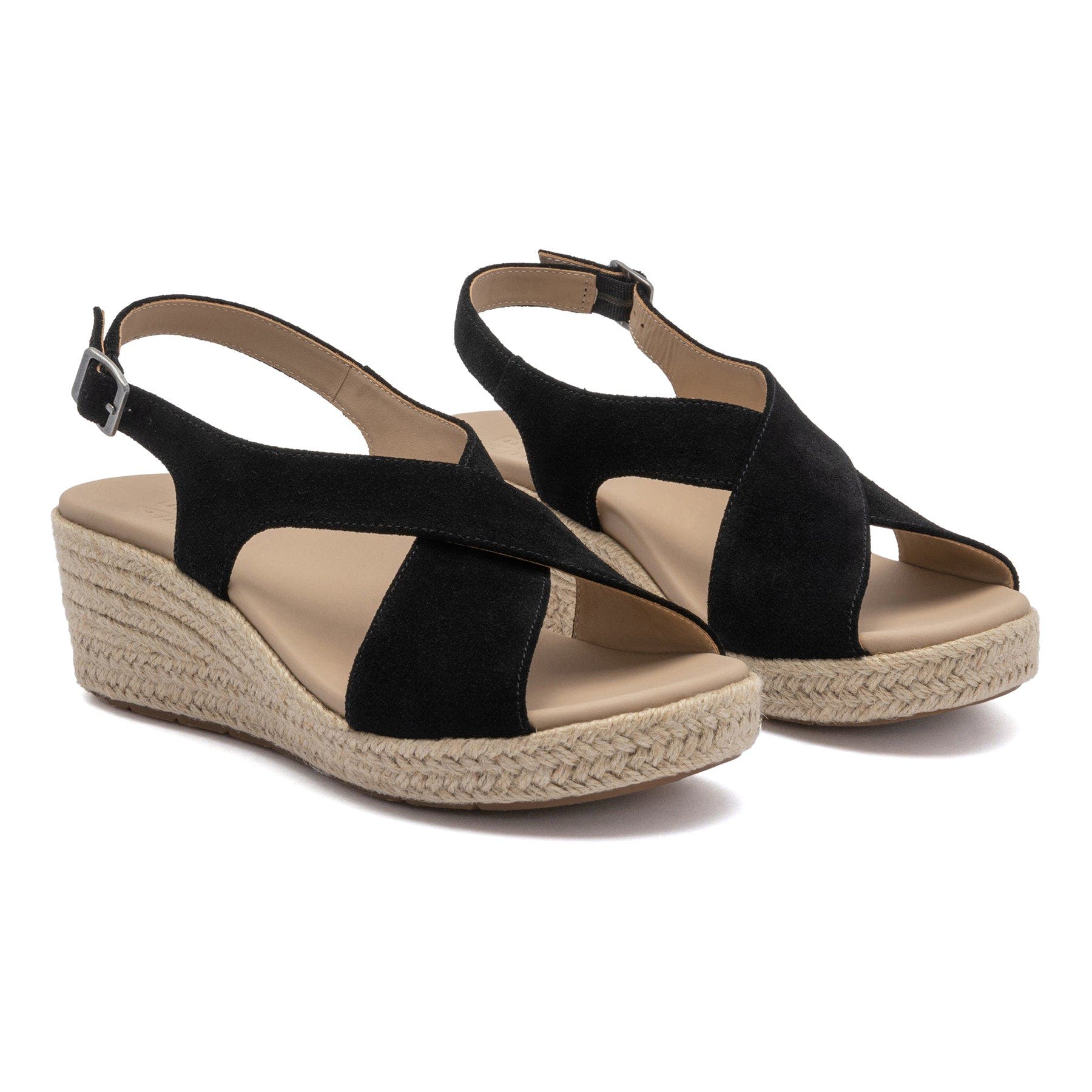 Riviera Cross Sandal, Alternate, color, Black Suede - Regular