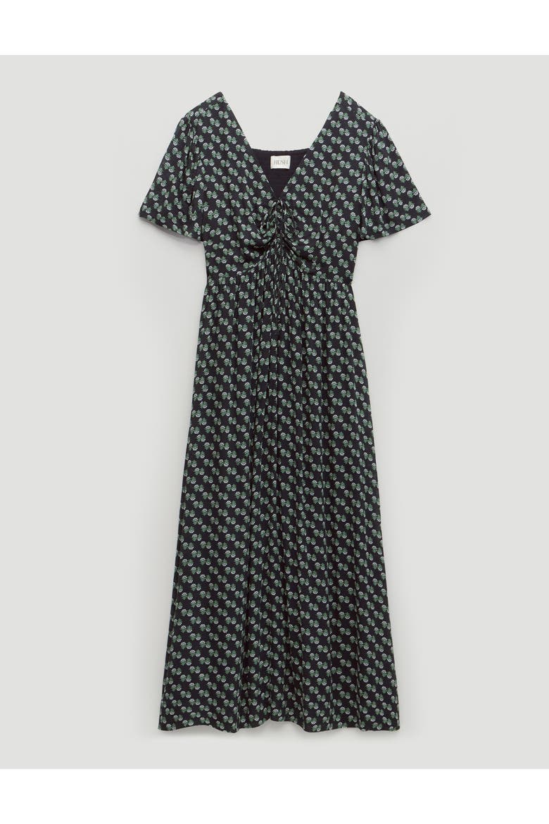 Nelle Gathered Crinkle Maxi Dress, Alternate, color, Floral Blue