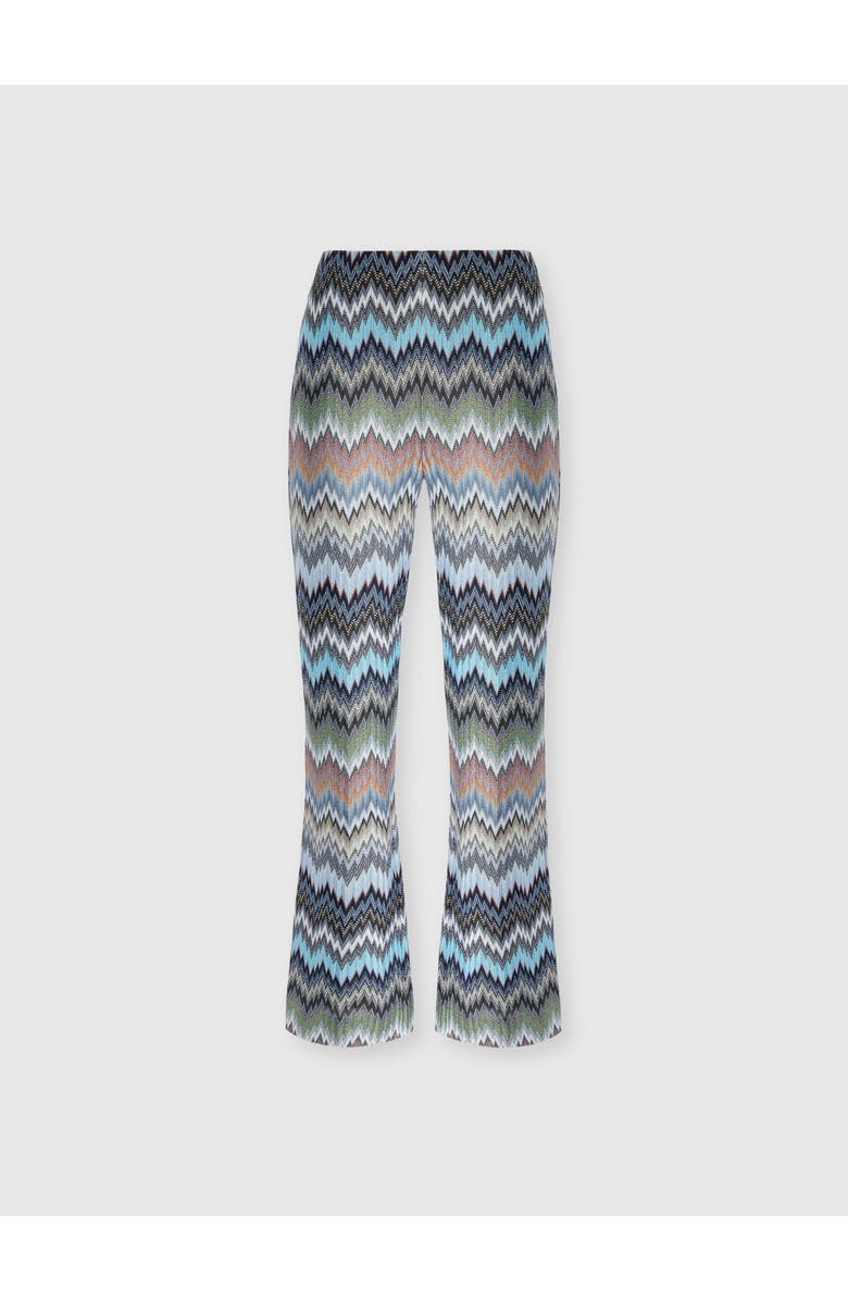 Missoni Snake-pattern Chevron Viscose Flared Trousers, Main, color, Green& Brown
