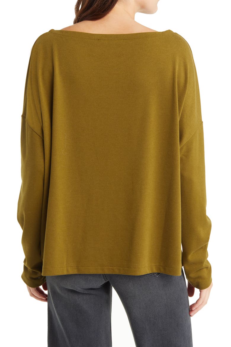 Rita Boatneck Long Sleeve Oversize T-Shirt, Alternate, color, OLIVE BRANCH GREEN
