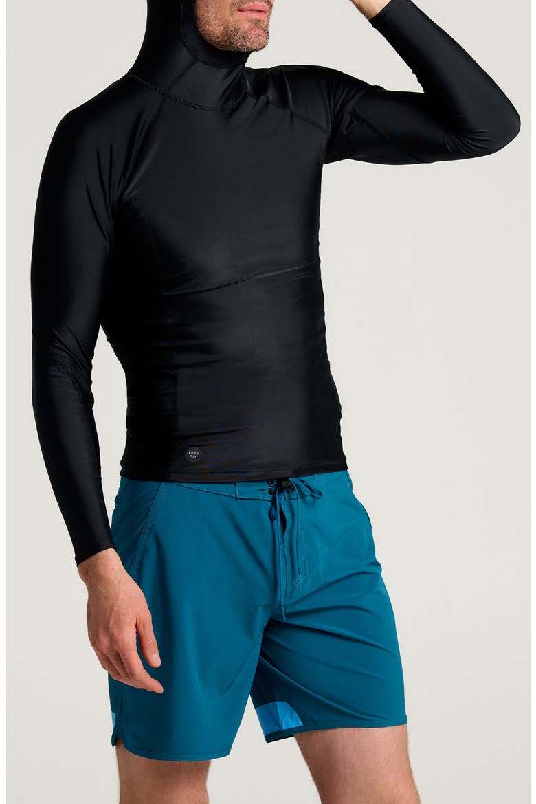 Pinnacle Hooded Rashguard, Alternate, color, BLACK