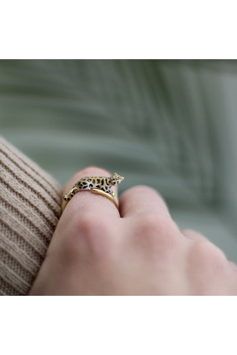 Clouded Leopard Open Ring, Alternate, color, Leopard