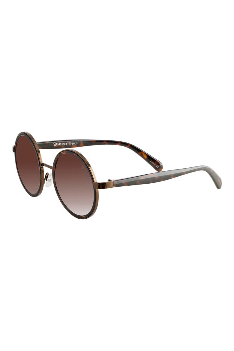Essie 52mm Gradient Round Sunglasses, Alternate, color, TORTOISE