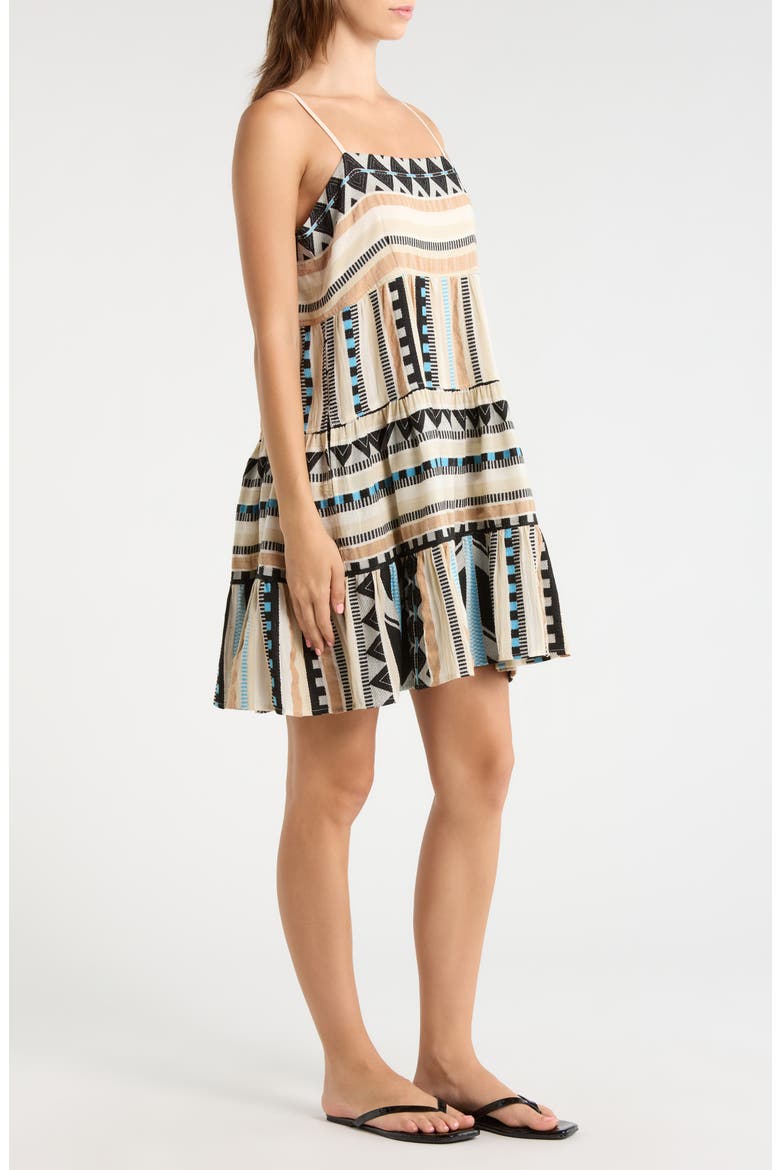 Tiered Cotton Cover-Up Dress, Alternate, color, NEUTRAL AZTEC