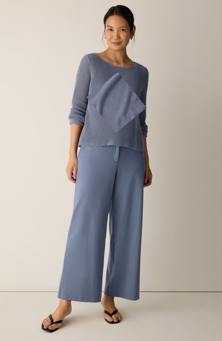 Eileen Fisher Organic Cotton & Silk Ballet Neck Sweater, Alternate, color, Flint