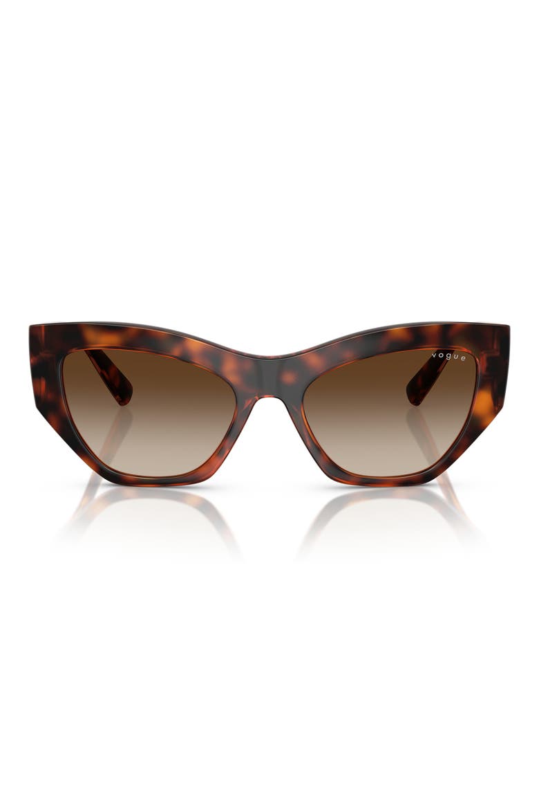 53mm Irregular Sunglasses, Alternate, color, DARK HAVANA