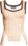 Paolina Russo Floral Rib Jersey Corset Top