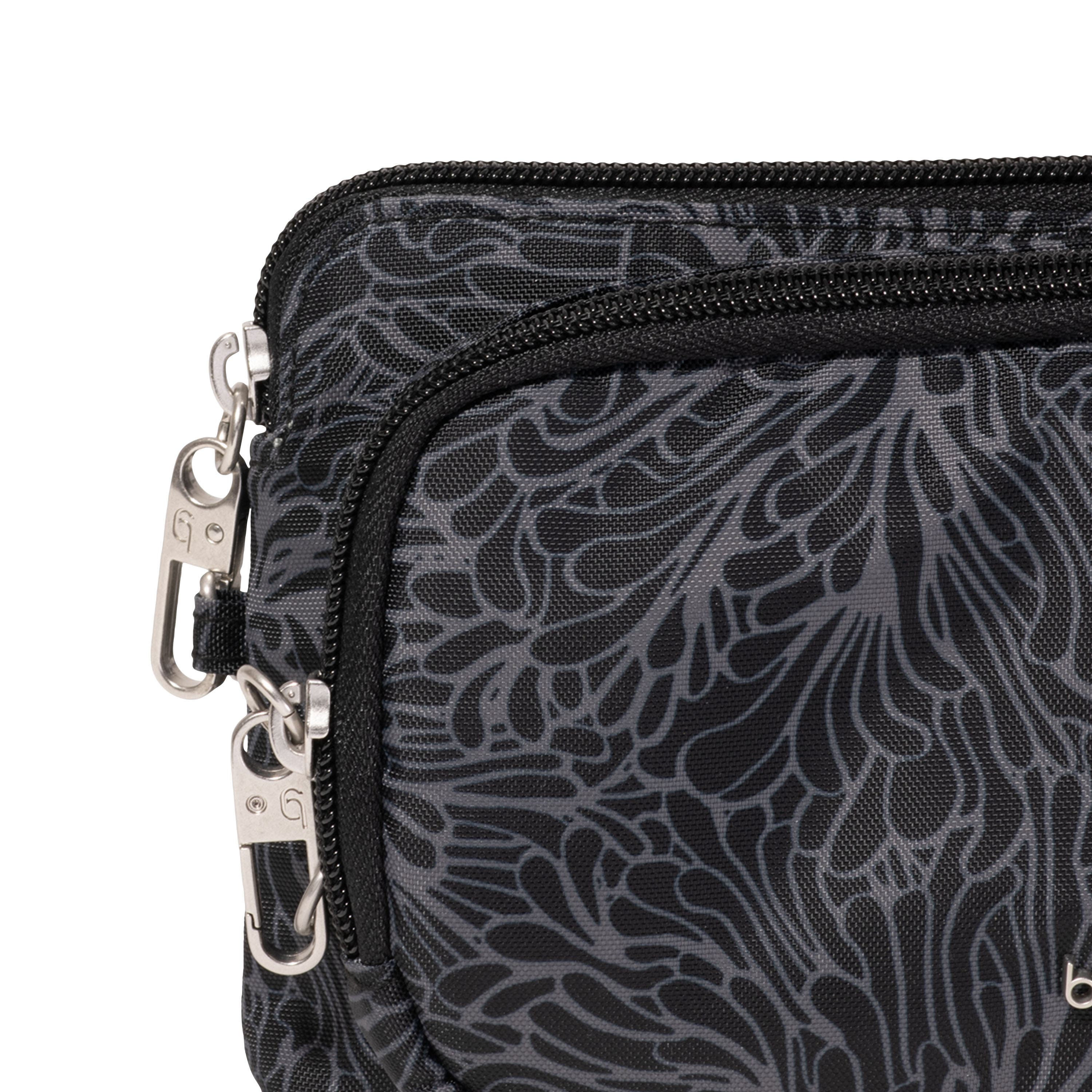Securtex Anti-Theft Mini Wallet Crossbody, Alternate, color, Midnight Blossom Print