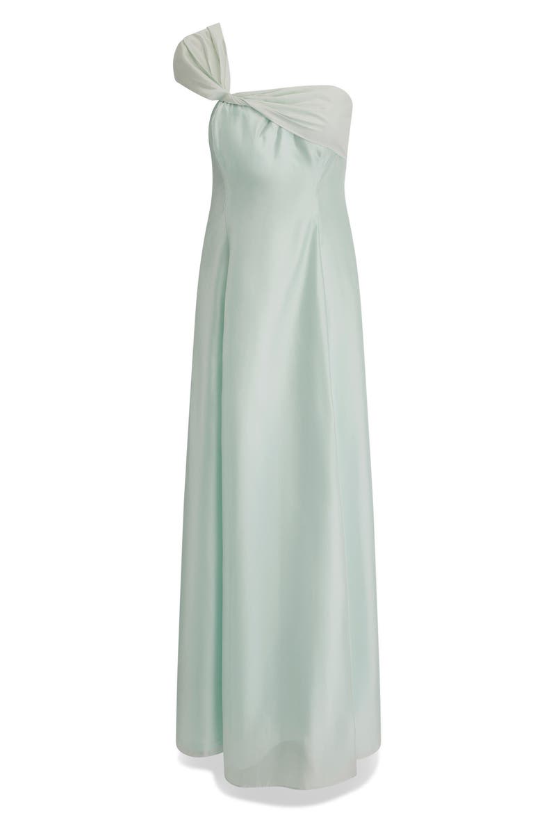 Asymmetric Satin Gown, Alternate, color, SKYLIGHT