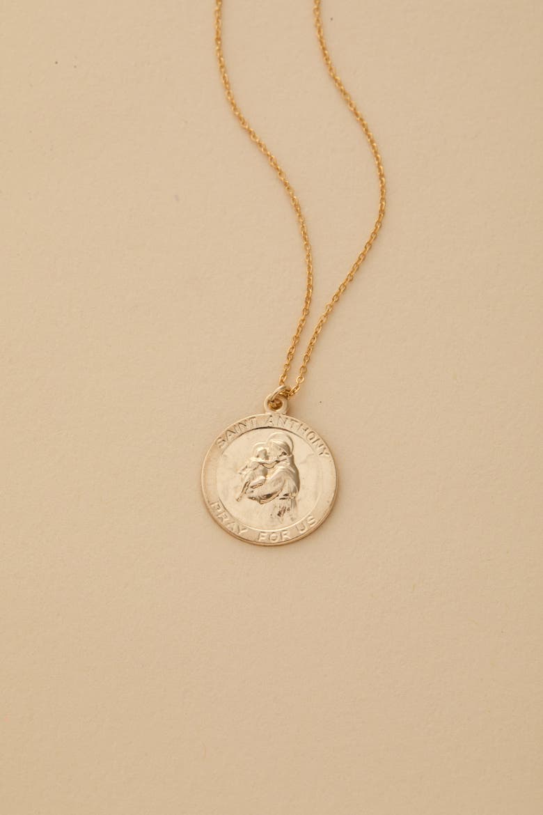 Saint Anthony Necklace, Alternate, color, Gold
