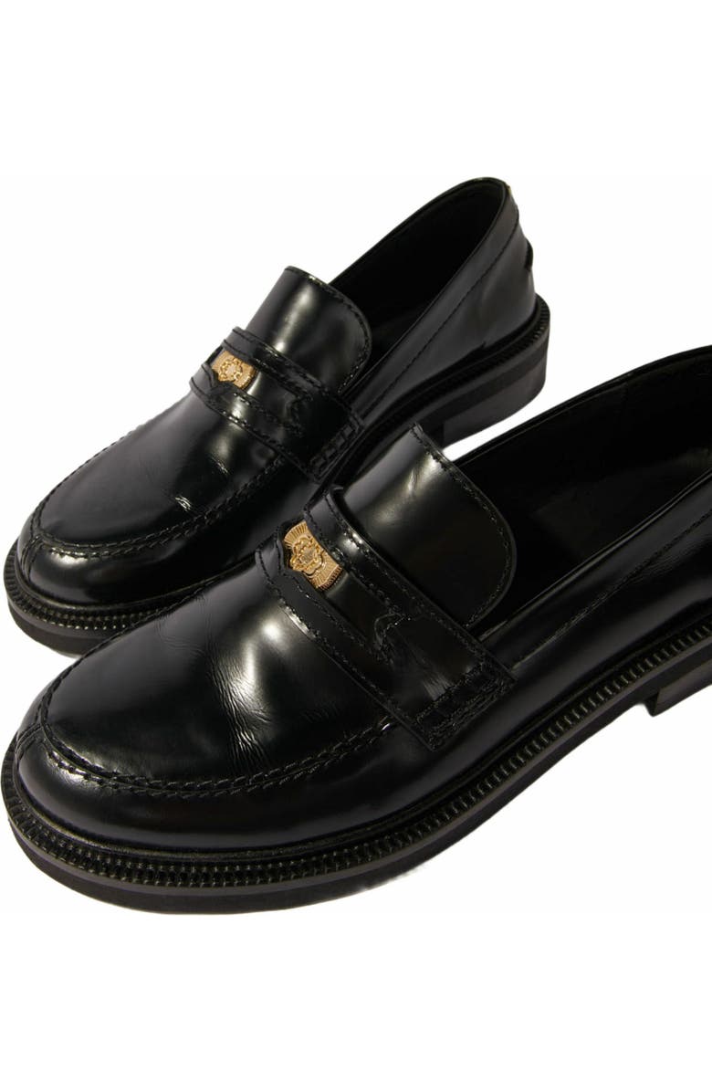 maje Leather loafers, Alternate, color, Black
