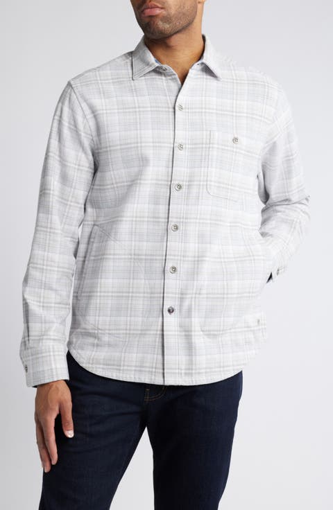 Coastal Vibes Plaid Cotton Flannel Button-Up Shirt